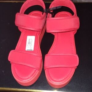 TWOOBS Vibrant Red Sandals size  40 US 9